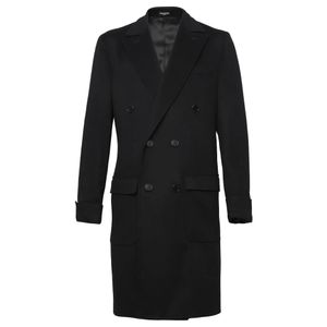 Franzese Collection Black Double-Breasted Coats for men