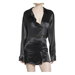 The Attico Black Shirt Dresses