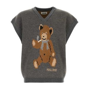Magliano Grey V-Neck Knitwear for men