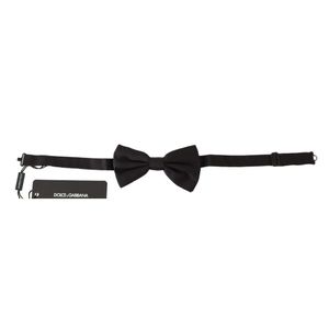 Dolce & Gabbana Silk Solid Jacquard Mannen Bow Tie Papillon in het Zwart voor heren