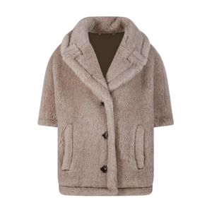 Max Mara Brown Faux Fur & Shearling Jackets
