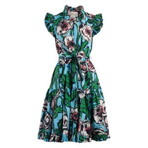 LaDoubleJ Short Dress With Ruffle Bow in het Groen