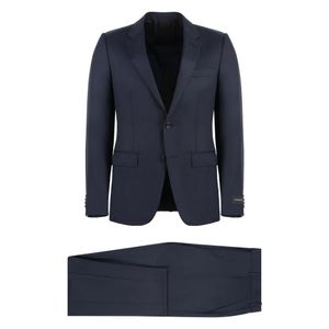 Zegna Blue Single Breasted Suits for men