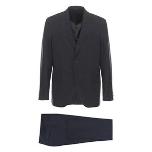 Caruso Blue Single Breasted Suits for men