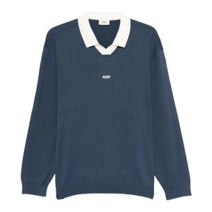 Autry Blue V-Neck Knitwear for men