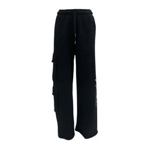 Marcelo Burlon Black Wide Trousers