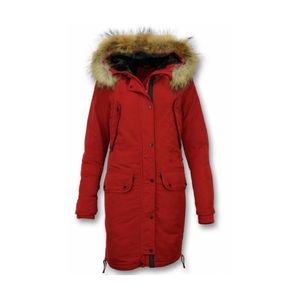 Abrigo de invierno - parka con cuello de piel Gentile Bellini de color Rojo