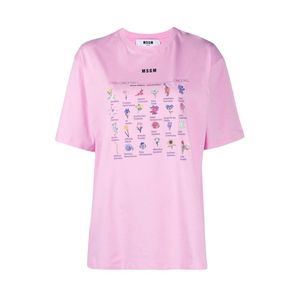 MSGM Oversized Floral Print T-shirt in het Roze