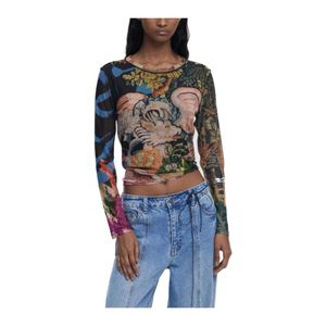 Desigual Blue Long Sleeve T-Shirts