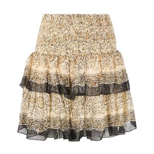 Mes Demoiselles Hibou Floral Skirt With Flounces in het Bruin