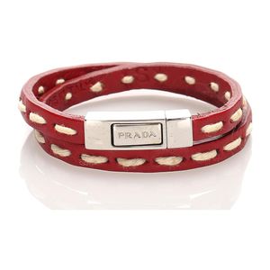 Prada Leather Bracelet in het Rood