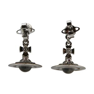 Vivienne Westwood White Metal New Petit Orb Pendant Earrings