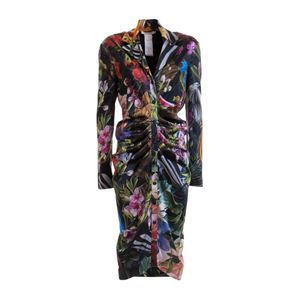 Jungle patterned shirt dress Roberto Cavalli en coloris Noir