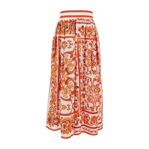 Dolce & Gabbana Orange Midi Skirts