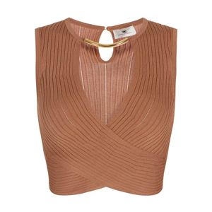 Elisabetta Franchi Brown Sleeveless Tops