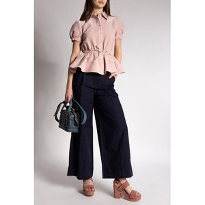 See By Chloé Wide-legged Pleat-front Trousers in het Blauw