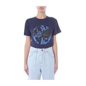 Alberta Ferretti Round Neck T-shirt in het Blauw