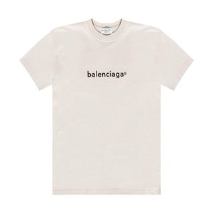 Balenciaga Logo T-shirt in het Naturel