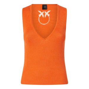 Pinko Orange Sleeveless Tops