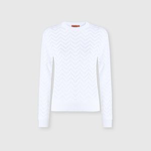 Missoni White Crew-Neck Stretch Pullover