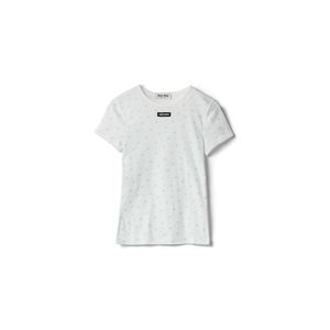 Miu Miu White Ribbed Jersey T-Shirt