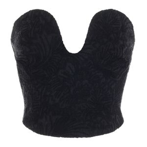 Mara Hoffman Blue Liya Organic Cotton Jacquard Bustier Top