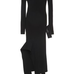 Off-White c/o Virgil Abloh Asymmetric Turtleneck Knitted Dress ブラック