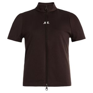 Courreges Brown Interlock Zip Top