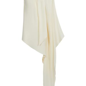 Taller Marmo White Atlas Scarf-Neck Crepe Cady Mini Dress