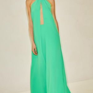 Alexis Green Eve Crepe Wide-Leg Pants