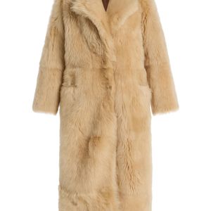 Nour Hammour Natural Evita Long Shearling Coat