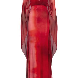 Silvia Tcherassi Red Kendra Silk-Blend Maxi Dress