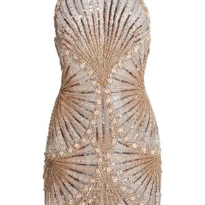 Zuhair Murad Natural Sand Shell Embroidered Mini Dress
