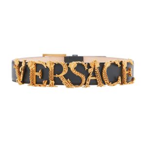 Versace ロゴ ベルト ブラック