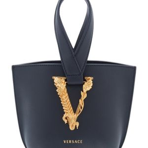 Versace ミニ Virtus バケット バッグ ブラック