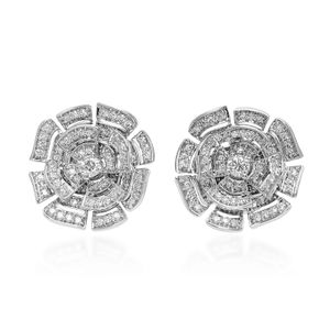 Hueb Labyrinth 18k White Gold Diamond Stud Earrings