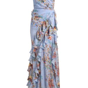 Etro Blue Ruffled Maxi Dress
