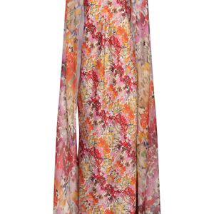 Silvia Tcherassi Red Sabina Cape-detailed Silk-blend Gown