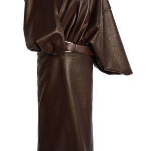 Christopher Esber Brown Swaddled Leather Dress