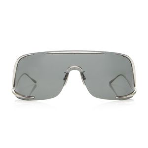 Loewe Grey Shield Mask-Frame Metal Sunglasses