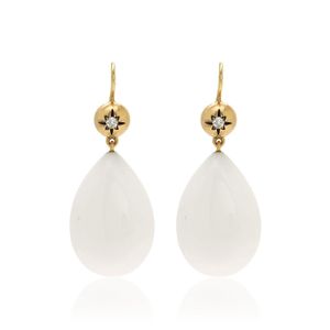 Sylva & Cie White Twinkles 18K Diamond And Opal Earrings