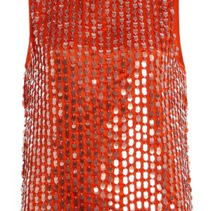 Zankov Red Eleanor Beaded Silk Top