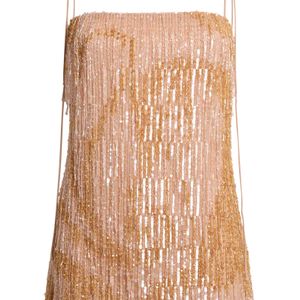 Etro Brown Embellished Leather Mini Dress