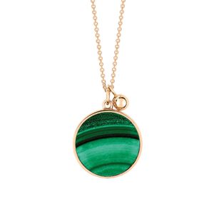 Ginette NY Green Ever 18K Rose Malachite Disc On Chain