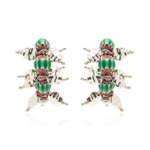 Dries Van Noten Blue Beaded Hoop Earrings