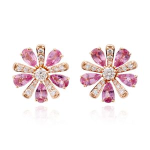 Hueb Pink M'o Exclusive 18k Rose Gold, Sapphire And Diamond Earrings