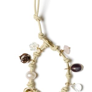 Chan Luu Metallic Mariposa Leather Multi-Gem Charm Anklet