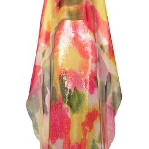 Silvia Tcherassi Red Serenela Open-Shoulder Silk-Blend Maxi Dress