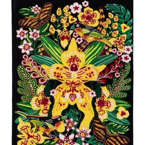 Olympia Le-Tan Black The Dancing Lady Orchid Clutch