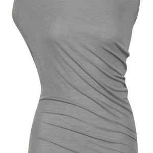 St. Agni Grey Fine Jersey Twisted Top